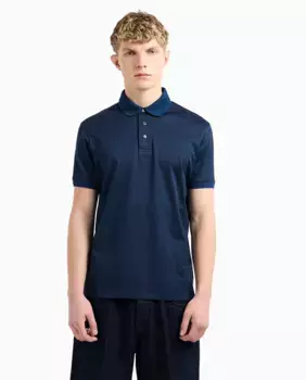 Мужская рубашка-поло прямого кроя с коротким рукавом Emporio Armani, черный