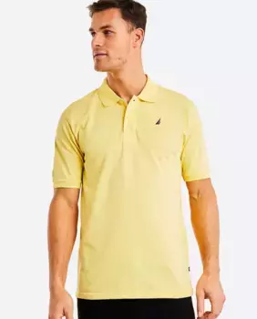 Мужская рубашка-поло прямого кроя с коротким рукавом Nautica, жёлтый