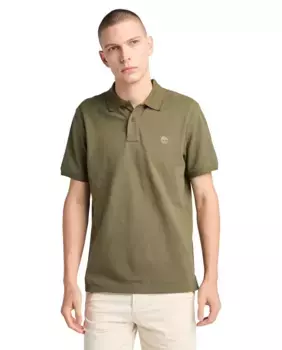 Мужская рубашка-поло прямого кроя с коротким рукавом из пике Timberland, цвет Verde Militar