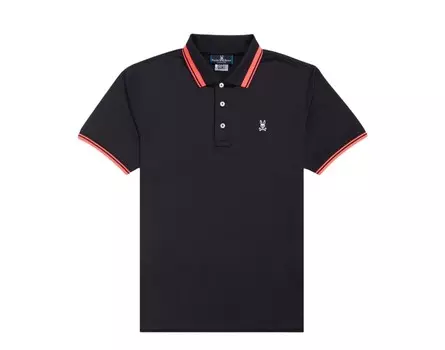 Мужская рубашка поло Psycho Bunny Luke Sport черная/неоновая B6K160S1PB-BLK, черный