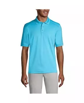 Мужская рубашка поло Rapid Dry Active с короткими рукавами Lands' End, синий