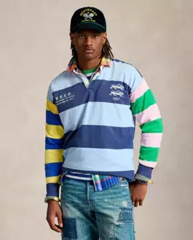 Мужская рубашка-поло Regular Fit из хлопка для регби Polo Ralph Lauren, мультиколор