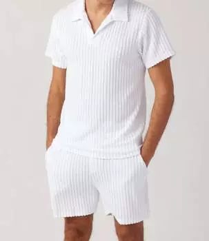 Мужская рубашка-поло Riviera Terry белого цвета Sol Angeles