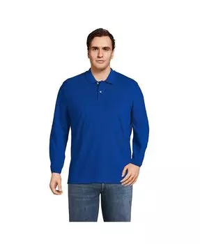 Мужская рубашка-поло с длинными рукавами Comfort First Lands' End, цвет Evening cobalt
