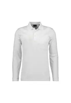 Мужская рубашка-поло с длинными рукавами — мягкая трикотажная рубашка-поло на пуговицах с длинными рукавами, смесь хлопка, планка на пуговицах, легкий уход RAGMAN