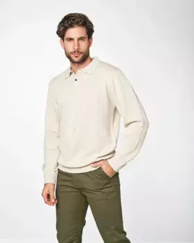 Мужская рубашка поло с длинными рукавами Spagnolo, бежевый