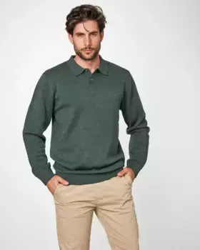 Мужская рубашка поло с длинными рукавами Spagnolo, зеленый