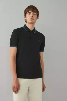 Мужская рубашка поло с двойным кантом Fred Perry, черный