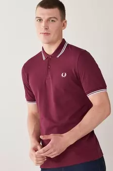 Мужская рубашка-поло с двойными полосками Fred Perry, белый