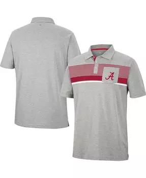 Мужская рубашка-поло с карманом для гольфа alabama crimson tide с меланжевым покрытием серого цвета Colosseum, мульти