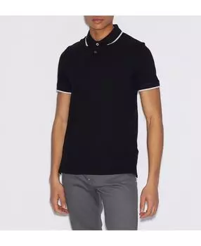 Мужская рубашка-поло с контрастным краем A|X Armani Exchange, черный