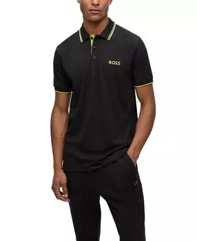 Мужская рубашка-поло с контрастными деталями Hugo Boss