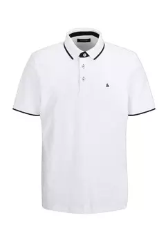 Мужская рубашка поло с коротким рукавом и вышивкой Jack & Jones, белый