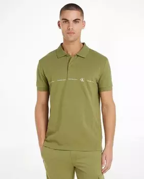 Мужская рубашка-поло с коротким рукавом и логотипом Calvin Klein Jeans, зеленый