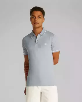 Мужская рубашка поло с коротким рукавом и логотипом Calvin Klein Jeans, сиреневый