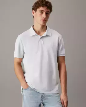 Мужская рубашка поло с коротким рукавом и логотипом Calvin Klein Jeans, голубой