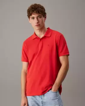 Мужская рубашка поло с коротким рукавом и логотипом Calvin Klein Jeans, красный