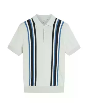 Мужская рубашка-поло с коротким рукавом и вертикальными полосками Ben Sherman, зеленый