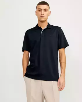 Мужская рубашка поло с коротким рукавом Jack & Jones, черный