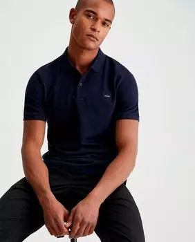 Мужская рубашка-поло с короткими рукавами Calvin Klein, темно-синий