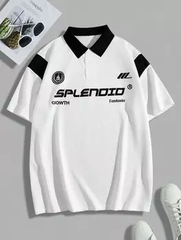 Мужская рубашка-поло с короткими рукавами Hypemode, контрастного цвета с надписью Manfinity, черно-белый