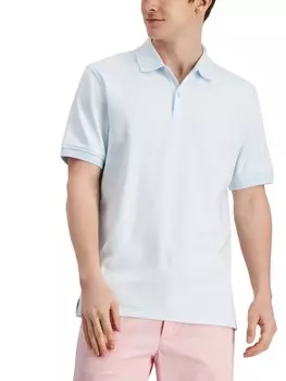 Мужская рубашка поло с короткими рукавами и ребристой отделкой Club Room, цвет Ice Melt