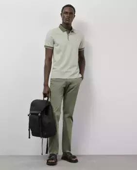 Мужская рубашка-поло с короткими рукавами и геометрическим жаккардовым узором Roberto Verino, хаки