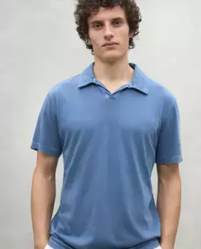 Мужская рубашка поло с короткими рукавами и воротником-стойкой Ecoalf, синий