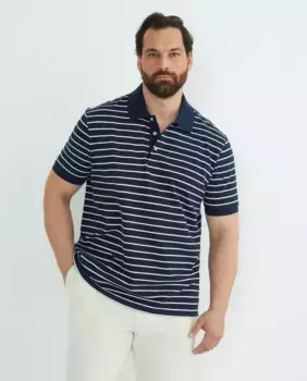 Мужская рубашка поло с короткими рукавами и пике Emidio Tucci, тёмно-синий