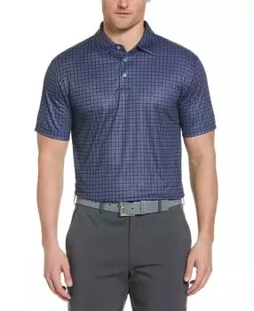 Мужская рубашка-поло с короткими рукавами и клетчатым принтом PGA TOUR