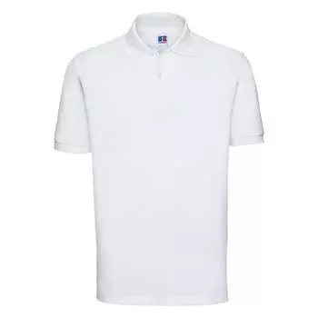 Мужская рубашка-поло с короткими рукавами из 100% хлопка Russell, белый