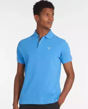 Мужская рубашка-поло с короткими рукавами из пике Barbour, синий