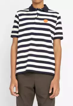 Мужская рубашка-поло с короткими рукавами из пике в полоску Loreak Mendian, тёмно-синий