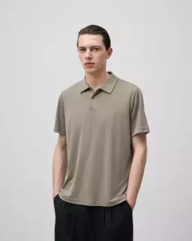 Мужская рубашка поло с короткими рукавами из экологичного модала Adolfo Dominguez, цвет Kaki