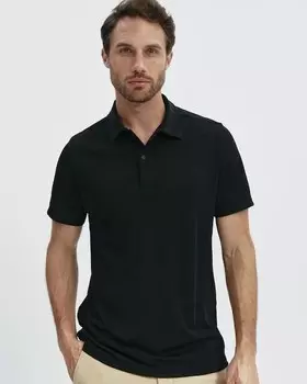 Мужская рубашка-поло с короткими рукавами, устойчивая к загрязнениям Sepiia, черный