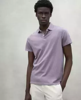 Мужская рубашка поло с короткими рукавами, воротником-стойкой и застежкой на пуговицы Ecoalf, пурпурный