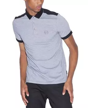 Мужская рубашка-поло с логотипом accent small circle A|X Armani Exchange, черный