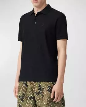 Мужская рубашка-поло с логотипом Eddie TB Burberry, цвет Black