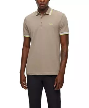 Мужская рубашка-поло с логотипом Hugo Boss, тан/бежевый