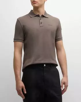 Мужская рубашка-поло с логотипом пике Moncler, цвет Mid Grey