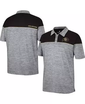 Мужская рубашка поло с меланжевым серым и черным принтом colorado buffaloes birdie Colosseum, мульти