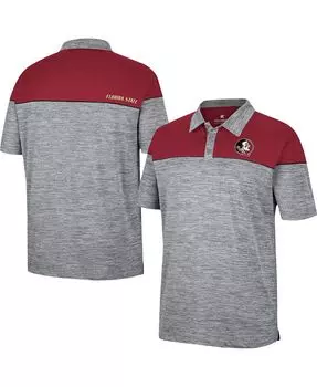 Мужская рубашка поло с меланжевым серым и гранатовым оттенком, штат флорида, семинолы, птичка Colosseum, мульти
