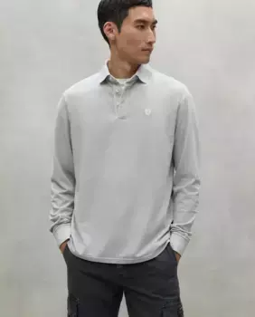 Мужская рубашка поло с воротником-стойкой на пуговицах Ecoalf, бежевый