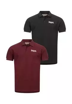 Мужская рубашка-поло стандартного кроя, двойная упаковка LINGHOLME LONSDALE, цвет Black/oxblood