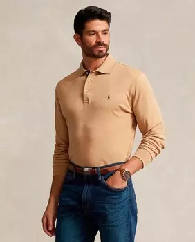 Мужская рубашка-поло стандартного кроя из хлопка больших размеров Polo Ralph Lauren, кэмел
