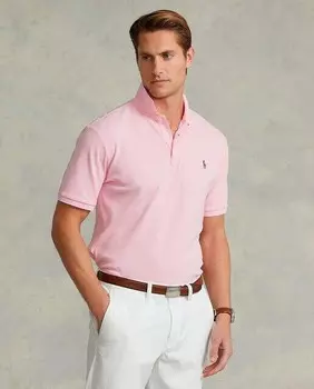 Мужская рубашка-поло стандартного кроя из хлопка Polo Ralph Lauren, розовый