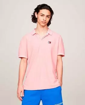 Мужская рубашка-поло стандартного кроя с короткими рукавами Tommy Jeans, лососевый