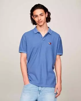 Мужская рубашка-поло стандартного кроя с короткими рукавами Tommy Jeans, индиго