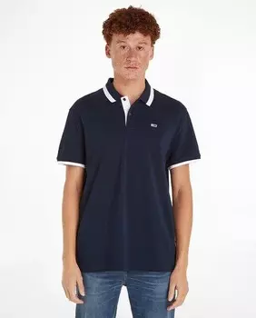 Мужская рубашка-поло стандартного кроя с короткими рукавами Tommy Jeans, темно-синий