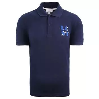 Мужская рубашка-поло стандартного кроя темно-синего цвета Lacoste, синий